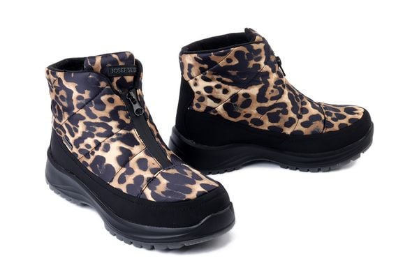 JOSEF SEIBEL 91855 PL76 104 schwarz-leo, botki damskie. Brązowe botki damskie Josef Seibel, bez obcasa, bez zapięcia. Za 399.90 zł.