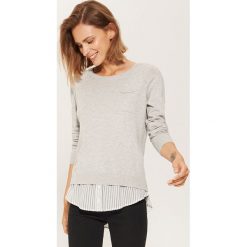 Sweter z koszulą - Jasny szar. Koszule damskie marki House. W wyprzedaży za 29.99 zł.