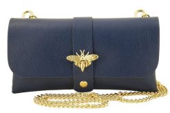 Listonoszka skórzana BARBERINI'S granatowa 958-41. Niebieskie torebki shopper damskie Barberinis, bez wzorów, ze skóry, eleganckie, bez dodatków. Za 115.99 zł.