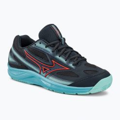 Buty do tenisa Mizuno Break Shot 4 AC collegiate. Czerwone buty sportowe męskie Mizuno, bez zapięcia, tenisowe. Za 179.99 zł.