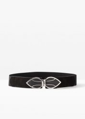 Pasek ze stretchem. Czarne paski damskie bonprix, bez wzorów, ze skóry, eleganckie. Za 64.99 zł.