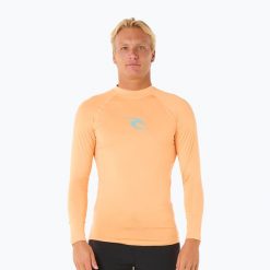 Longsleeve do pływania męski Rip Curl Waves UPF Performance. Brązowe bluzki z długim rękawem męskie RIPCURL, l, bez wzorów, bez kołnierzyka. Za 119.99 zł.
