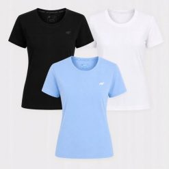 T-SHIRT DAMSKI 4F ZESTAW 3PAK KOSZULKA SPORTOWA KOMPLET XS F3308 SS26. Koszulki sportowe damskie 4f, uniwersalny, bez wzorów, z bawełny, bez kołnierzyka, bez ramiączek, na fitness i siłownię. Za 119.97 zł.