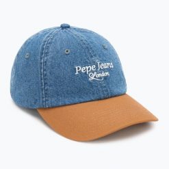 Czapka z daszkiem Pepe Jeans Denim Cap. Niebieskie czapki i kapelusze męskie Pepe Jeans, bez wzorów, z bawełny. Za 119.99 zł.