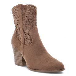 Brązowe Botki S.Barski Stylowe Obuwie Damskie. Brązowe kozaki damskie S.BARSKI, z materiału, bez obcasa, na obcasie. Za 161.99 zł.