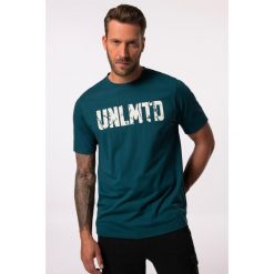 Męski T-shirt rękaw 1/2 fitness nadruk UNLMTD szybkoschnący do roz. 7 XL. Niebieskie koszulki sportowe męskie JAY-PI, m, bez wzorów, z bawełny, bez kołnierzyka, bez ramiączek, na fitness i siłownię. Za 176.99 zł.