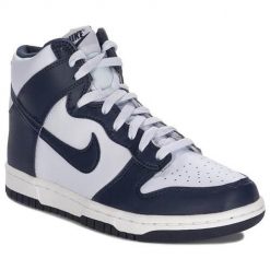 Buty do chodzenia damskie Nike Dunk High Gs. Niebieskie obuwie sportowe damskie Nike, bez wzorów, z gumy, trekkingowe. Za 491.00 zł.