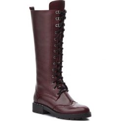 Kozaki BALDACCINI - 104800-N Zacapa Bordo. Czerwone kozaki damskie Baldaccini, ze skóry, bez obcasa. W wyprzedaży za 399.00 zł.