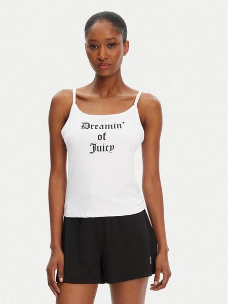 Juicy Couture Top Dream Of Vest JCLCT125505 Biały Slim Fit. Białe koszule nocne damskie Juicy Couture, m, bez wzorów, z syntetyku, bez ramiączek. Za 49.99 zł.