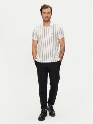 Tommy Hilfiger Polo Vertical MW0MW35627 Beżowy Regular Fit. Brązowe koszulki polo męskie Tommy Hilfiger, m, bez wzorów, z bawełny, bez ramiączek. Za 459.99 zł.
