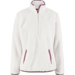 Miękka bluza z polaru ze stójką bonprix biel wełny. Białe bluzy damskie bonprix, z polaru. Za 89.99 zł.