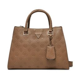 Torebka Guess. Brązowe torebki do ręki damskie Guess, z aplikacjami, klasyczne, bez dodatków. Za 379.99 zł.