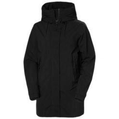 Damska kurtka wodoodporna Helly Hansen Victoria Mid Length. Czarne kurtki damskie Helly Hansen, bez wzorów, bez kaptura. Za 820.50 zł.