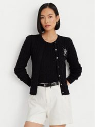 Lauren Ralph Lauren Kardigan 200932225003 Czarny Slim Fit. Czarne kardigany damskie Lauren Ralph Lauren, s, bez wzorów, z bawełny. Za 709.99 zł.