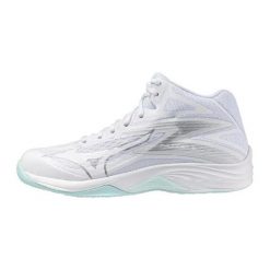 Damskie buty halowe Mizuno Thunder Blade Z Mid Wos. Białe obuwie sportowe damskie Mizuno, bez wzorów, z materiału, na fitness i siłownię. Za 377.25 zł.