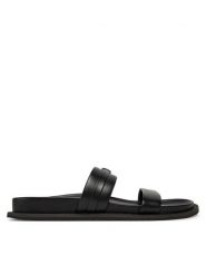 MICHAEL Michael Kors Klapki Mandy Flat Sandal 40S5MAFS2L Czarny. Czarne klapki damskie MICHAEL Michael Kors, bez wzorów, ze skóry, bez obcasa. Za 399.99 zł.