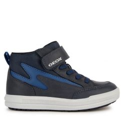 Sneakersy Geox. Niebieskie trampki i tenisówki chłopięce Geox, bez wzorów, bez zapięcia. Za 149.99 zł.