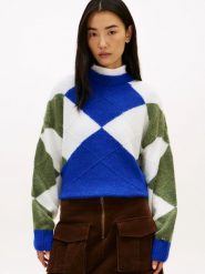 Tommy Hilfiger Sweter z dzianiny z alpaki Kobiety niebieski|biały|zielony, M/L. Białe swetry damskie Tommy Hilfiger, l, bez wzorów, z dzianiny, bez kołnierzyka, bez ramiączek, bez kaptura. Za 649.95 zł.