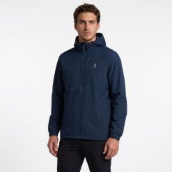 Kurtka trekkingowa męska wodoodporna AULP DOLAN rozpinana z kapturem. Niebieskie kurtki sportowe męskie Aulp, m, bez wzorów, trekkingowe. Za 229.99 zł.