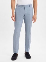 Finshley & Harding spodnie garniturowe z zawartością wełny dziewiczej - Mitch Mężczyźni Modern Fit niebieski, 106. Niebieskie eleganckie spodnie męskie Finshley & Harding, m, bez wzorów, z wełny. Za 349.95 zł.