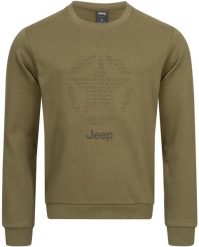 Męska bluza z okrągłym dekoltem Jeep Star brązowa 2XL. Brązowe bluzy męskie Jeep, m, bez wzorów, z bawełny, bez kaptura. Za 98.07 zł.