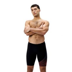 Kąpielówki męskie spodenki kąpielowe Speedo Medley Logo Jammer. Czarne kąpielówki męskie Speedo, m, bez wzorów, do pływania. Za 306.29 zł.