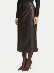 Marella Spódnica z imitacji skóry Utile 2625776012 Brązowy ciemny Regular Fit. Brązowe spódnice damskie Marella, l, bez wzorów, ze skóry. Za 479.99 zł.