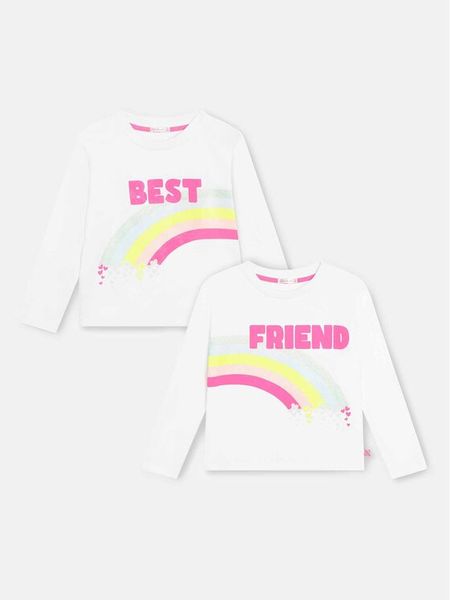 Billieblush Komplet bluzek U15B94 Écru Regular Fit. T-shirty i topy dla dziewczynek Billieblush, bez wzorów, z bawełny, bez ramiączek. Za 149.99 zł.