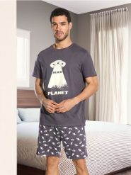 Piżama dwuczęściowa - szary. Szare piżamy męskie Sinsay, l, bez wzorów, z bawełny, bez ramiączek. Za 39.99 zł.