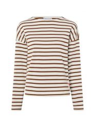 Marie Lund Bluza Kobiety Bawełna biały|brązowy|wielokolorowy, XL. Białe bluzy damskie Marie Lund, xl, bez wzorów, z bawełny, bez kaptura. Za 249.95 zł.