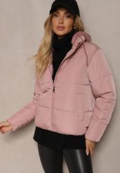 Różowa Pikowana Kurtka z Odpinanym Kapturem Miarisa. Czerwone kurtki damskie Renee, l, z aplikacjami, z jeansu. Za 169.99 zł.