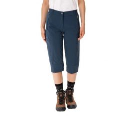 Spodnie damskie VAUDE Farley Stretch Capri III. Niebieskie spodnie materiałowe damskie Vaude, bez wzorów, z elastanu. Za 423.90 zł.