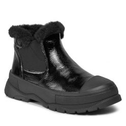 Botki Caprice. Czarne botki damskie Caprice, bez obcasa, na płaskiej podeszwie, bez zapięcia. Za 499.99 zł.
