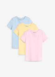 T-shirt z czystej bawełny organicznej (3 szt.). Czerwone t-shirty i topy dla dziewczynek bonprix, bez wzorów, z bawełny, bez ramiączek. Za 56.97 zł.