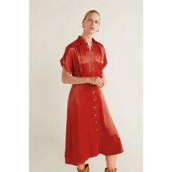 Mango - Sukienka Grenadin. Szare sukienki damskie Mango, z materiału, casualowe, z krótkim rękawem. Za 229.90 zł.