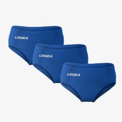 Zestaw 3 sportowych majtek bawełnianych. Niebieskie figi damskie Legea, bez wzorów, z bawełny. W wyprzedaży za 44.00 zł.