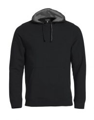 Clique Classic Hoody – męska bluza z kapturem, kieszenią kangurka i kontrastową. Czarne bluzy męskie CLIQUE, m, bez wzorów, z bawełny, z kapturem. Za 223.02 zł.