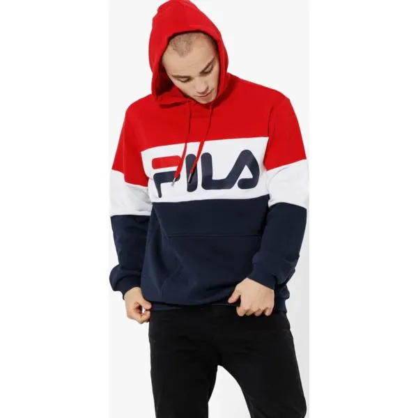 Fila Bluza Night Blocked Hoodie , granatowy, rozmiar L. Niebieskie bluzy męskie Fila, l, bez wzorów, z bawełny, bez kaptura. W wyprzedaży za 229.99 zł.