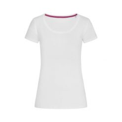Koszulka Damska Megan Z Okrągłym Dekoltem. Białe koszulki sportowe damskie Stedman, xs, bez wzorów, bez kołnierzyka, bez ramiączek, trekkingowe. Za 40.99 zł.