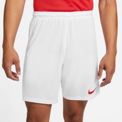 Spodnie treningowe męskie Nike Park Iii. Białe krótkie spodenki sportowe męskie Nike, l, bez wzorów, do piłki nożnej. Za 117.00 zł.