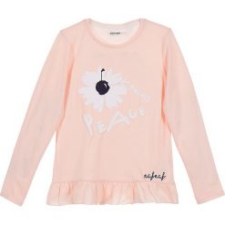 Koszulka w kolorze jasnoróżowym. Czerwone bluzki dla dziewczynek Daniel Hechter, Naf Naf Kids, bez wzorów, z bawełny, bez kołnierzyka, bez ramiączek. W wyprzedaży za 32.95 zł.
