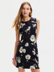 Desigual Sukienka letnia Lorena 24SWVK18 Czarny Regular Fit. Czarne sukienki damskie Desigual, na lato, m, bez wzorów, z wiskozy, bez kołnierzyka, bez ramiączek. Za 279.99 zł.