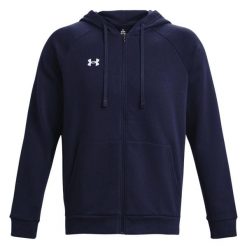 Męska Bluza Sportstyle Rival Fleece Z Pełnym Zamkiem Błyskawicznym. Niebieskie bluzy męskie Under Armour, m, bez wzorów, bez kaptura. Za 414.99 zł.
