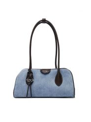 Calvin Klein Torebka Emblem Trio Denim Shoulder Bag LV04F3830G Niebieski. Niebieskie torebki do ręki damskie Calvin Klein, bez wzorów, z denimu, bez dodatków. Za 649.99 zł.