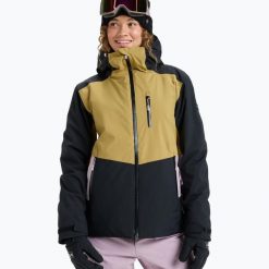 Kurtka snowboardowa damska ROXY Stormdash. Czarne kurtki snowboardowe damskie Roxy, l, bez wzorów, z materiału, długie, bez kaptura, snowboardowy. Za 1,053.85 zł.