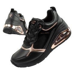 Buty sportowe damskie na koturnie Skechers Uno Prima-Starlet. Czarne obuwie sportowe damskie Skechers, bez wzorów, ze skóry, trekkingowe, Skechers Sport. Za 299.00 zł.