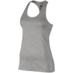 Koszulka treningowa damska Nike Dry Training Tank. Szare koszulki sportowe damskie Nike, l, bez wzorów, bez kołnierzyka, bez ramiączek, do biegania. Za 169.00 zł.