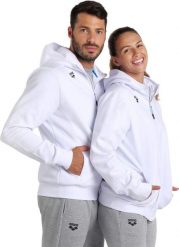 Arena Bluza rozpinana z kapturem Team Hooded Jacket Panel White R.S. Białe bluzy męskie Arena, m, bez wzorów, z kapturem. Za 312.62 zł.