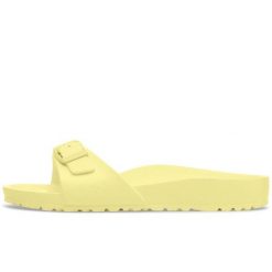 Klapki Birkenstock Madrid Eva Damskie. Żółte klapki damskie Birkenstock, bez wzorów, bez obcasa. Za 273.80 zł.