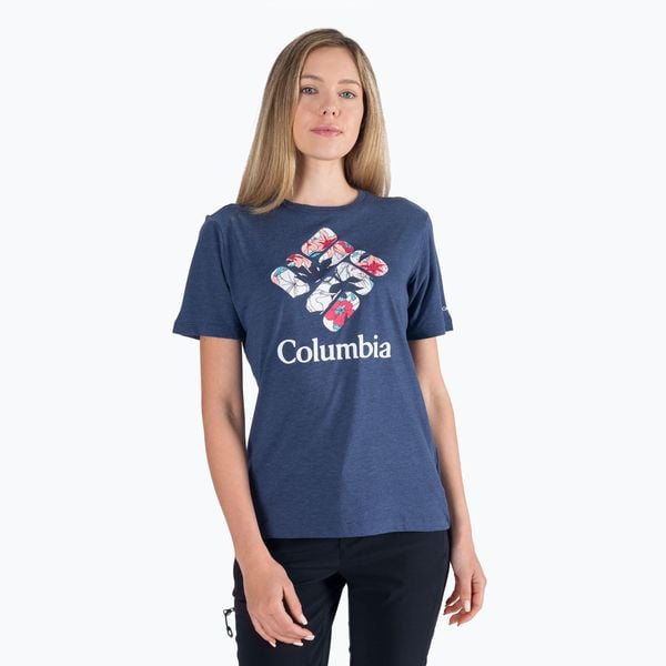 Koszulka trekkingowa damska Columbia Bluebird Day Relaxed. Niebieskie t-shirty damskie Columbia, s, bez wzorów, sportowe, bez kołnierzyka. Za 35.99 zł.